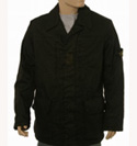 Stone Island Black Linen Heavyweight Wool Lined Coat