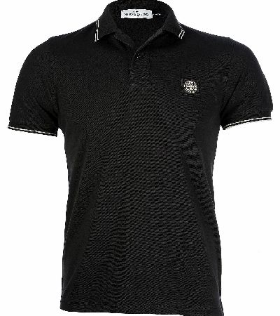 Stone Island Contrast Trim Black Polo