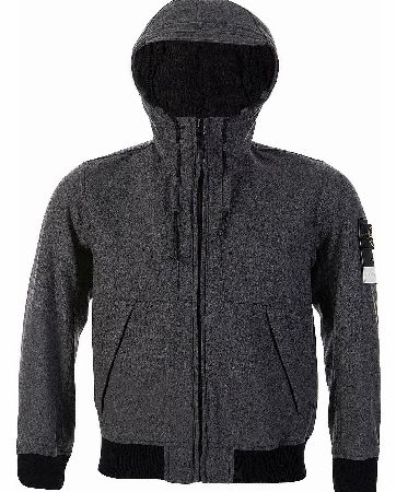 Stone Island Grey Melange Poly Hooded Jacket