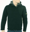 Stone Island Mens Black & Grey Detatchable Lining Hooded Full Zip Knitted Jacket