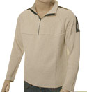 Stone Island Mens Stone Island Beige & Black 1/4 Zip Cotton Sweater