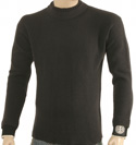 Stone Island Mens Stone Island Denims Charcoal Grey Round Neck Wool Mix Sweater