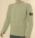 Stone Island Mens Stone Island Lime Green Round Neck Cotton Sweater