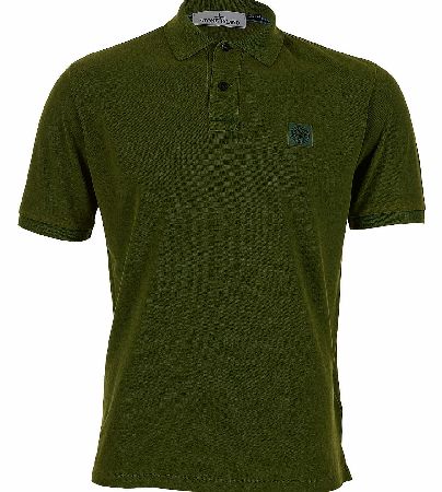 Stone Island Patch Polo Washed Cotton Khaki