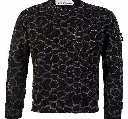 Stone Island Pebbled Print Sweatshirt Black