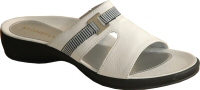 Stonefly white leather flat slip-on mule