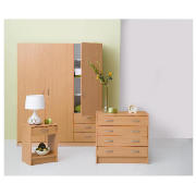 Triple Wardrobe, 4 Drawer Chest & Bedside