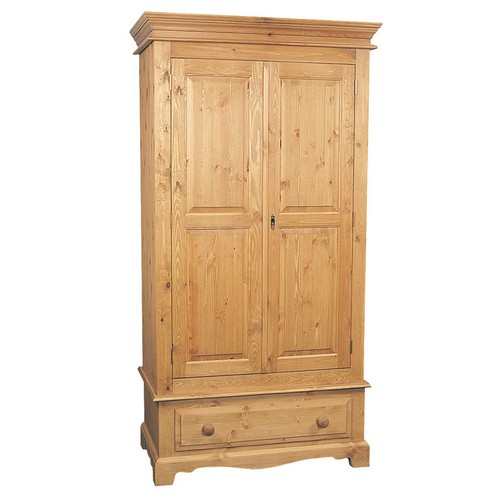 Pine Double Gents Wardrobe (1 Drawer)