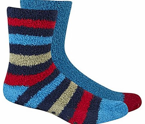 Street Essentials  Childrens Kids Boys Cosy Socks 2 Pack W/ Grippers Warm