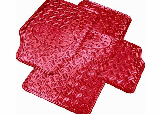 Streetwize Red Checker Plate Mat Set