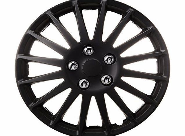 Streetwize SWUX62 15`` Matt Black Lightning Premium Boxed Wheel Cover Set