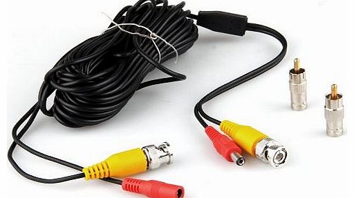 SUNLUXY 20M 66FT CCTV Camera DVR Video Power Security Surveillance BNC RCA extension Cable