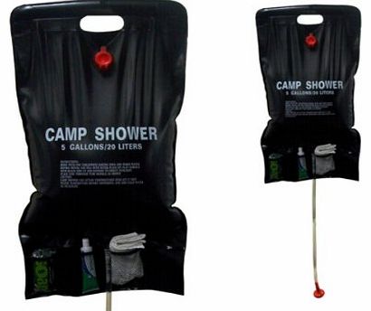  Platinum 20ltr Solar Shower with Storage Pockets - Black