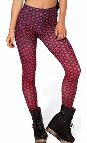 Sunnydate Womens New 2014 Fashion Leggings fish scale mermaid