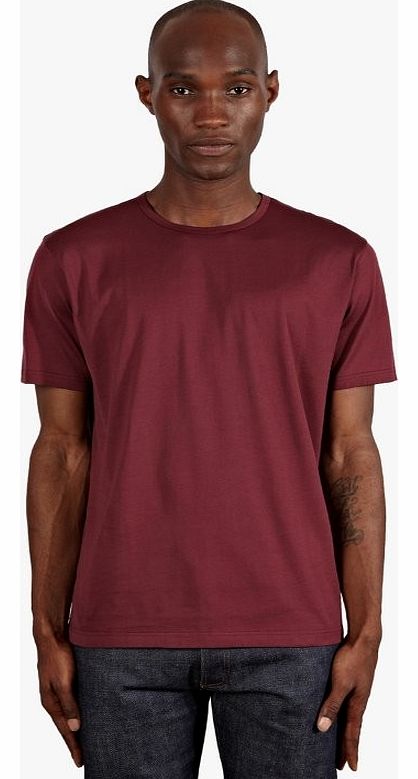 Mens Burgundy Crew Neck T-shirt