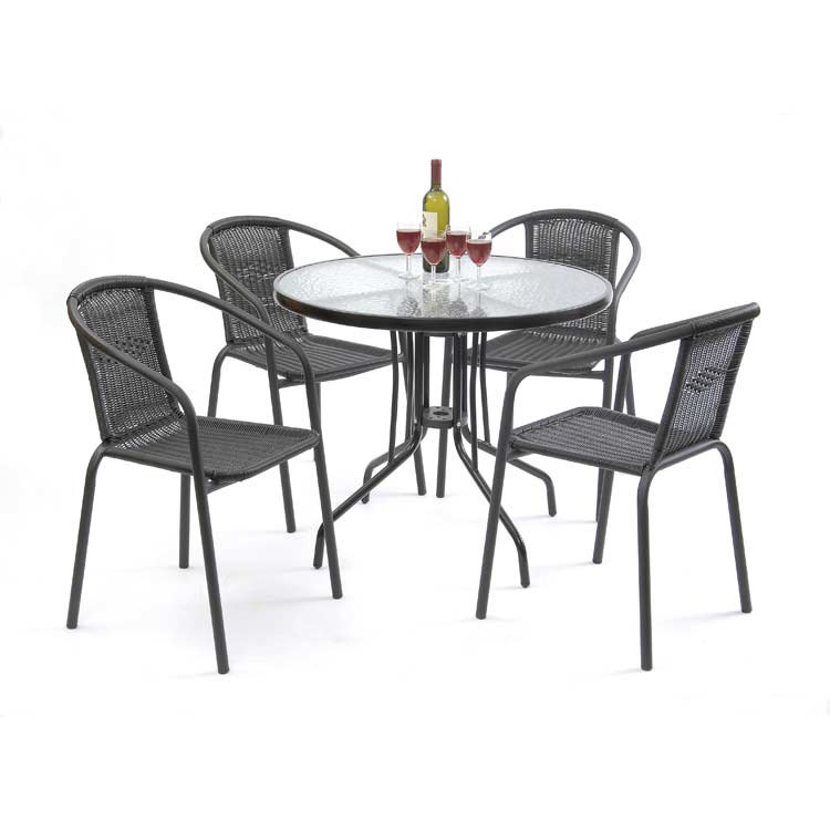 Bambi 90cm Dining Set Black