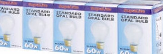 Supadec 10 x 60w Watt Pearl Light Bulbs Bayonet Cap