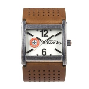 Gents Cream Dial Tan Leather Cuff Strap