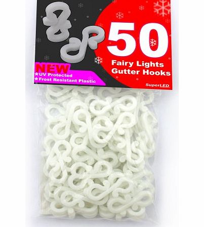 SuperLED 50 x Mini Gutter Hooks, FREE UK DELIVERY, SuperLED Gutter Hook Multi Pack For Securing Lights To Guttering