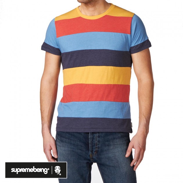 Mens Supremebeing Row T-Shirt - Navy