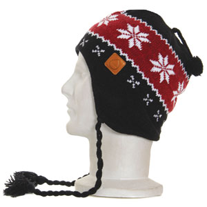 Sutsu Lapland Beanie - Black/Red