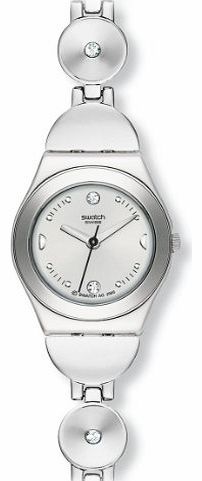 Ladies Deep Stones Silver Dial Silver Tone Bracelet Watch