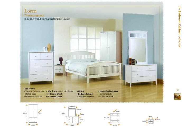 Loren 3ft Single Wooden Bedstead