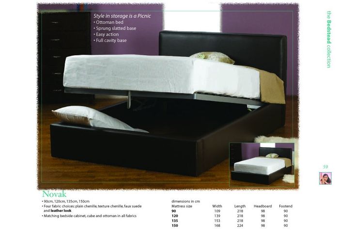 Novak 3ft Single Ottoman Divan Bed