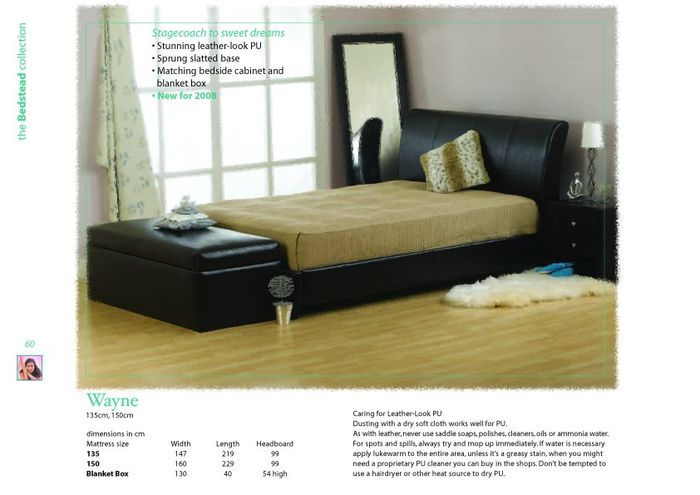 Sweet Dreams Beds Wayne 4ft 6 Double Leather Bed