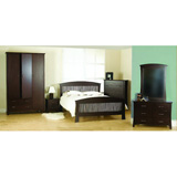 Sweet Dreams Morgan 2 Drawer Bedside Cabinet in Walnut finished Rubberwood