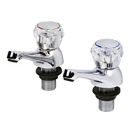 Contract Acrylic Head Bath Tap Pair