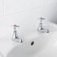 SWIRL Contract Cross Head Range Basin Taps Pair