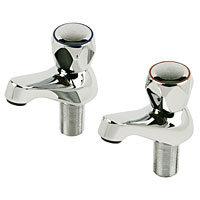 SWIRL Contract Metal Head Bath Tap Pair