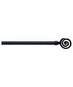 Metal Curtain Pole Set - Black