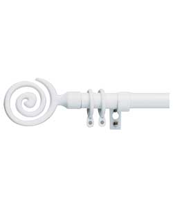 Metal Curtain Pole Set - White