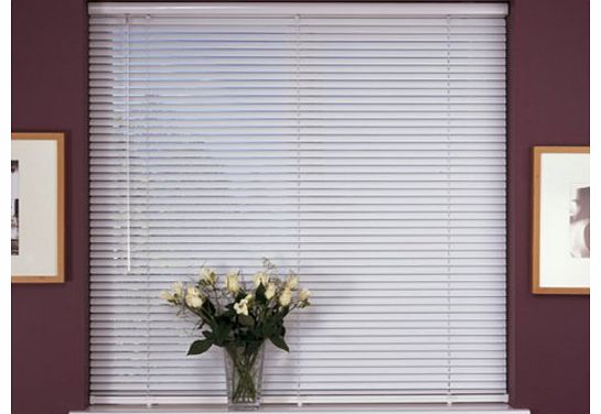 Avensys Cordless Metal 25mm Aluminium Venetian Blind, White, W105 x D160 Cm