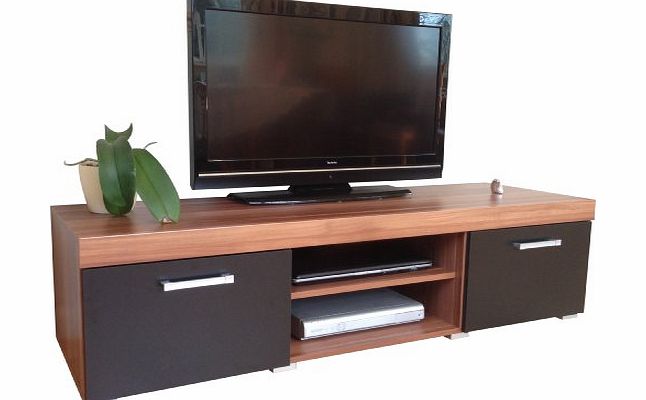 Black amp; Walnut Sydney Large 2 Door TV Cabinet 140cm Unit