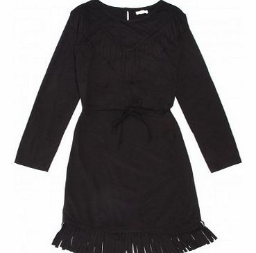 Talc Dress Faux Deer Fringed S