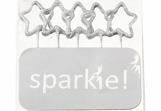 Talking Tables Star Sparklers, Silver, Pack Of 5