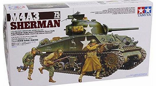 Tamiya U.S. Medium Tank M4A3 Sherman 75mm Gun Late - 1:35 Scale Military - Tamiya