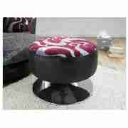 Tango Round Swivel Footstool, Aubergine