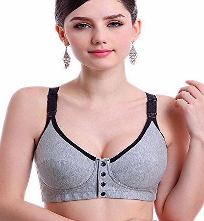 TANZKY Women Breastfeeding Maternity Nursing Bra Vest Pregnant Bra Clothes Sleep Bra (L, Gray)