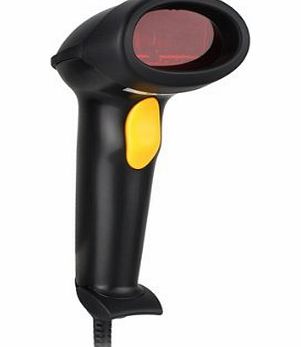 TaoTronics Manually Scan Handheld BarCode Scanner / Reader - Black, USB Wired, Optical Laser, Long Range