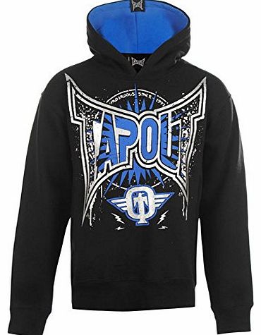 TapouT  Kids Childrens Boys Foil Over Head Hoodie Hooded Top Junior Fleece Print Black 7-8 (SB)