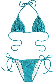 Tara Matthews Beaded halter string bikini