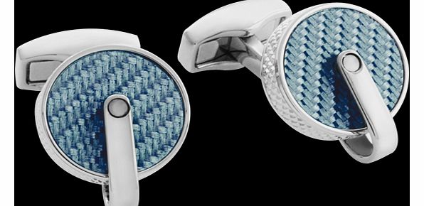 Blue Carbon Fibre Cufflinks CL2404