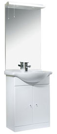 Tavistock Meridian 620mm White Unit with Basin and Mirror