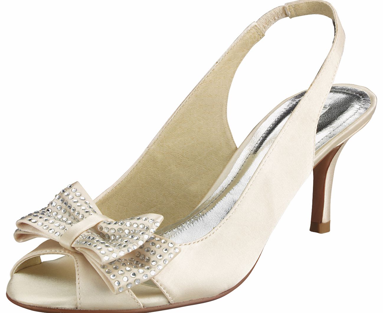 Open Toe Diamante Bow Shoes