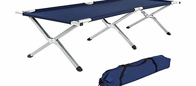 TecTake XL heavy duty super light folding camp camping guest bed aluminium frame 150kg  bag black