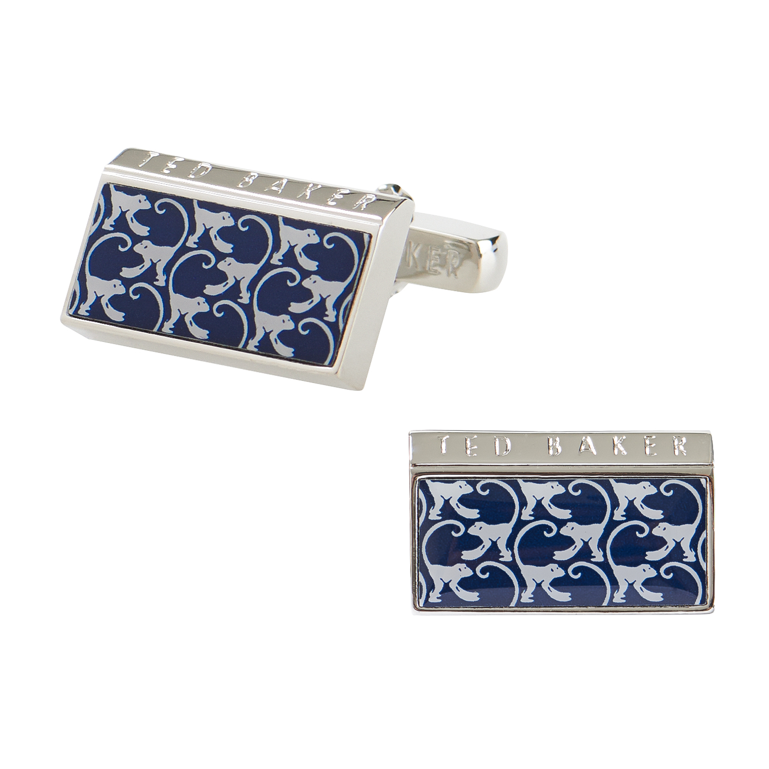 Blue Monkey Print Cufflinks